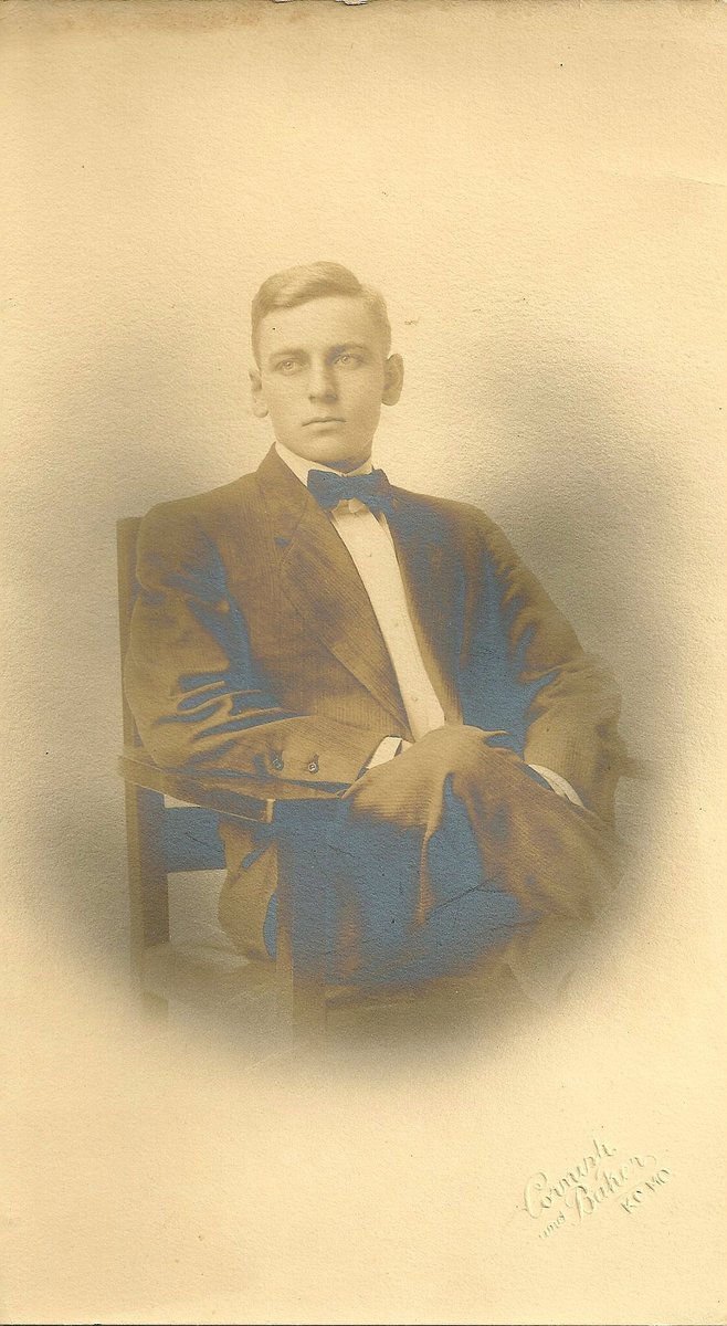 Harold Ernest Hucke (1892-1962), at his entrance to the University of Michigan